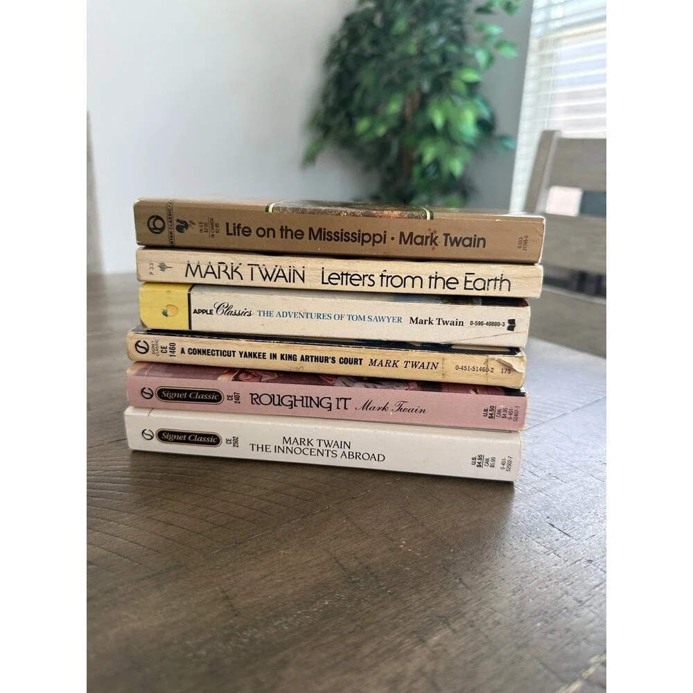 Mark Twain Classics 6 Book Lot Tom Sawyer Roughing It Mississippi Vintage PB